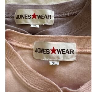 Jones Wear Long Sleeve Henley T Shirts Size XL Purple &PinkJones Of New York